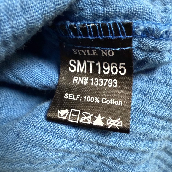 POL Blue Raw Edge Textured Shirt - Picture 8 of 12